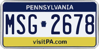 PA license plate MSG2678
