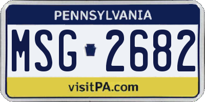 PA license plate MSG2682