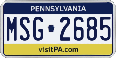 PA license plate MSG2685