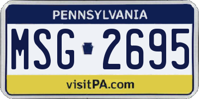 PA license plate MSG2695