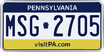 PA license plate MSG2705
