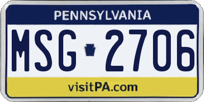 PA license plate MSG2706