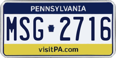 PA license plate MSG2716