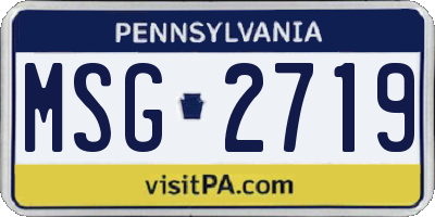 PA license plate MSG2719