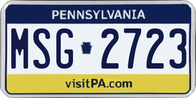 PA license plate MSG2723