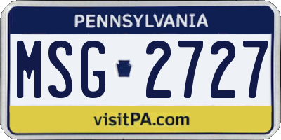 PA license plate MSG2727