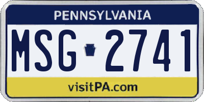 PA license plate MSG2741