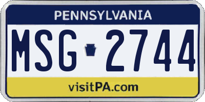 PA license plate MSG2744