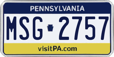 PA license plate MSG2757