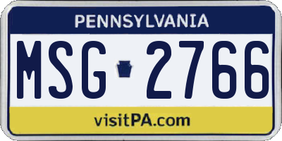 PA license plate MSG2766