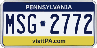 PA license plate MSG2772