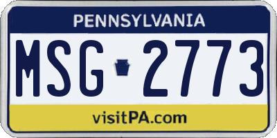PA license plate MSG2773