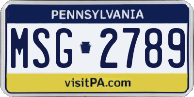 PA license plate MSG2789