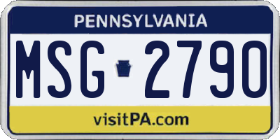 PA license plate MSG2790
