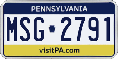 PA license plate MSG2791