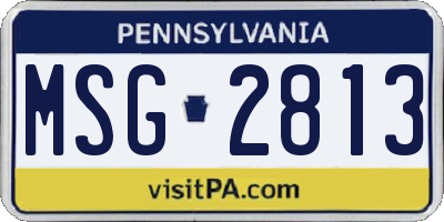 PA license plate MSG2813