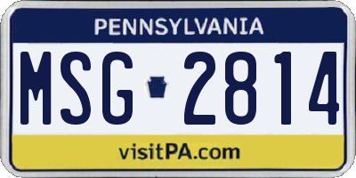 PA license plate MSG2814