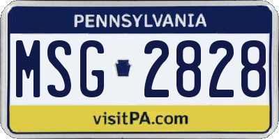 PA license plate MSG2828
