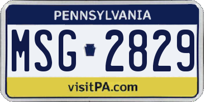 PA license plate MSG2829