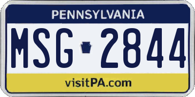PA license plate MSG2844