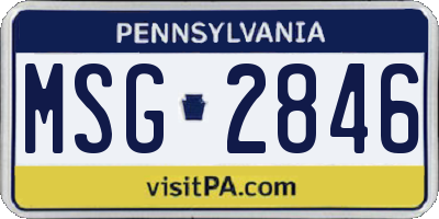 PA license plate MSG2846