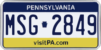 PA license plate MSG2849