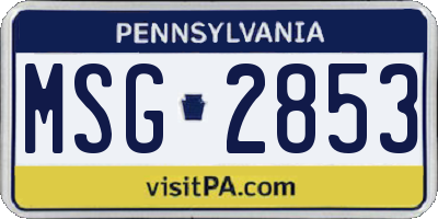 PA license plate MSG2853
