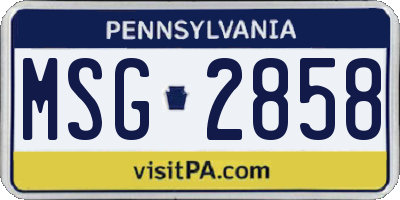 PA license plate MSG2858