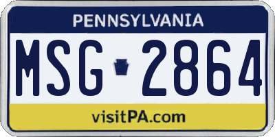 PA license plate MSG2864