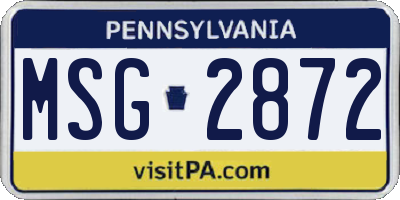 PA license plate MSG2872