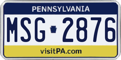 PA license plate MSG2876