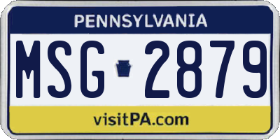 PA license plate MSG2879