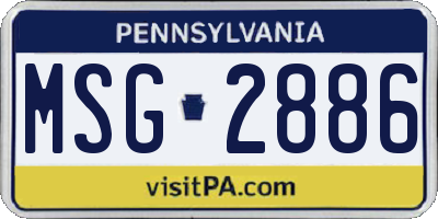PA license plate MSG2886