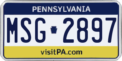PA license plate MSG2897