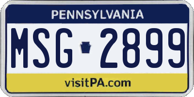 PA license plate MSG2899