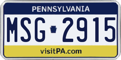 PA license plate MSG2915