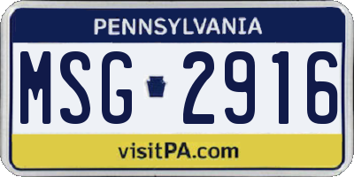 PA license plate MSG2916