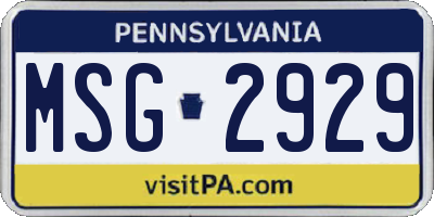 PA license plate MSG2929