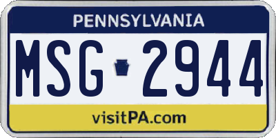 PA license plate MSG2944