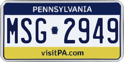 PA license plate MSG2949