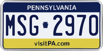 PA license plate MSG2970