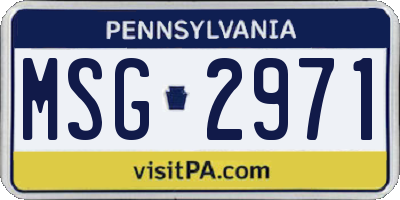 PA license plate MSG2971