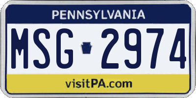 PA license plate MSG2974