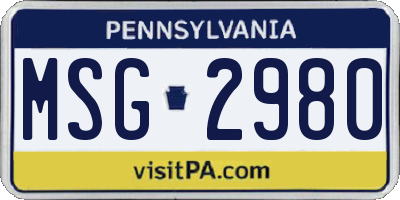 PA license plate MSG2980