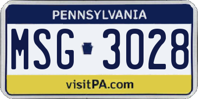 PA license plate MSG3028