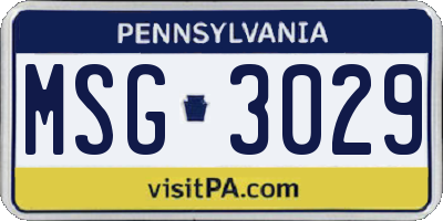 PA license plate MSG3029
