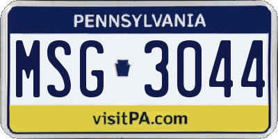 PA license plate MSG3044
