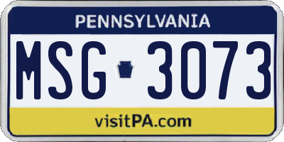PA license plate MSG3073