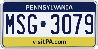 PA license plate MSG3079