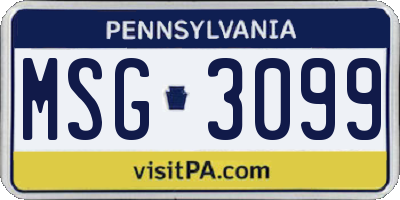 PA license plate MSG3099